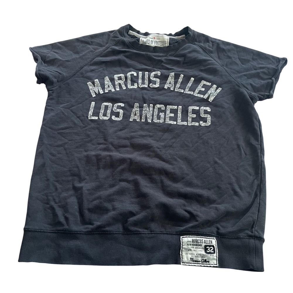 Roots of Fight Marcus Allen Los Angeles Black Tee T-Shirt Mens Large Raiders I04